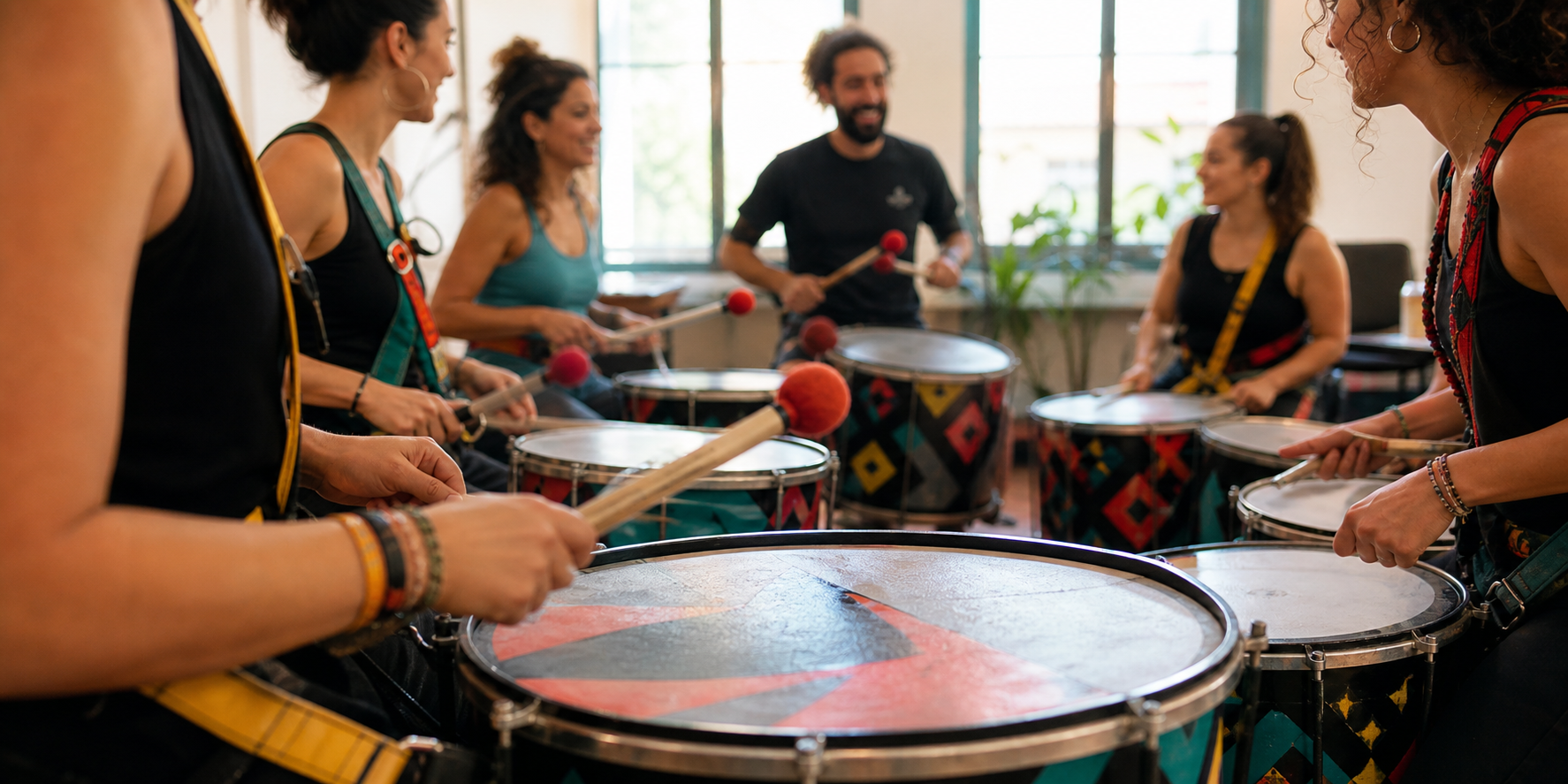 Ensayo comunitario de batucada